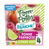 POM'POTES à la fraiche pomme framboise citron, 4x90g, 360g