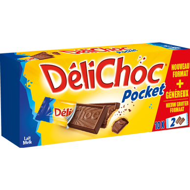 Gâteau chocolat au lait DELICHOC, pocket 250g