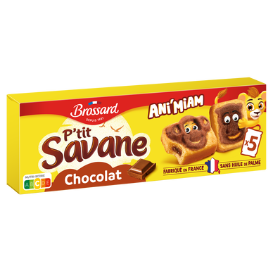 Gâteau P'tit savane chocolat, BROSSARD, x5, 150g
