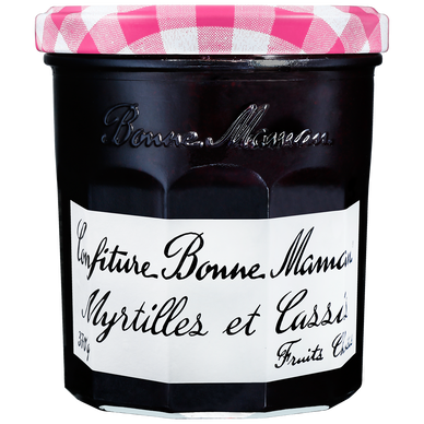 Confiture au myrtille cassis BONNE MAMAN, bocal de 370g