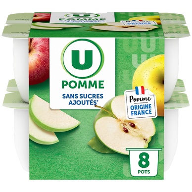 Purée de pommes sans sucres ajoutés  8 pots de 100g