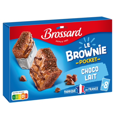 Mini brownie chocolat au lait et aux pépites BROSSARD x8 240g
