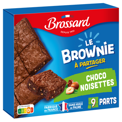 Brownie à partager chocolat noisette BROSSARD, paquet de 285g