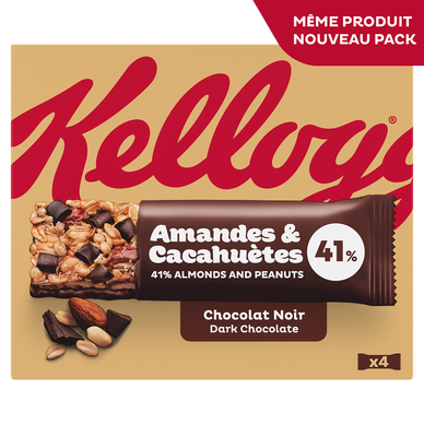 Barres Céréales EXTRA KELLOGG'S Chocolat Amandes , 4x32g