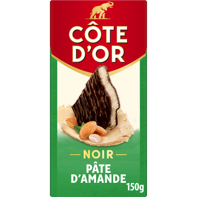 Tablette de chocolat noir pâte d'amande fusion COTE D'OR, 150g
