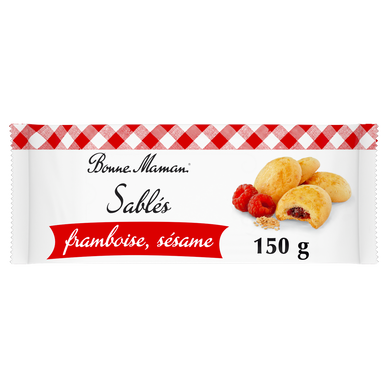 Biscuits sablés framboise sésame - BONNE MAMAN - x14 - 150g