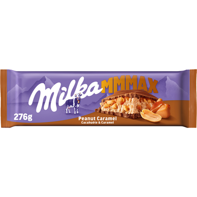 Chocolat au lait fourré cacahuètes et caramel Mmmmax MILKA - Tablettede 276g