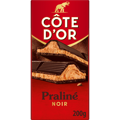 Chocolat noir praliné fondant COTE D'OR, tablette 200g