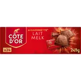 Chocolat au lait mignonnettes COTE D'OR - Paquet de 24, boîte de 240g