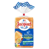 Pain de mie nature crousti moelleux tranches épaisses sans sucres ajoutés JACQUET - 12 tranches - 730g