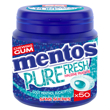 Chewing-gum MENTOS Pure Fresh Menthol Eucalyptus ss 50dg 100g