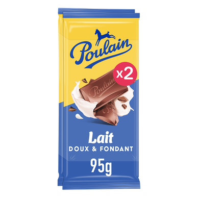 Chocolat au lait doux et fondant POULAIN - 2x95g