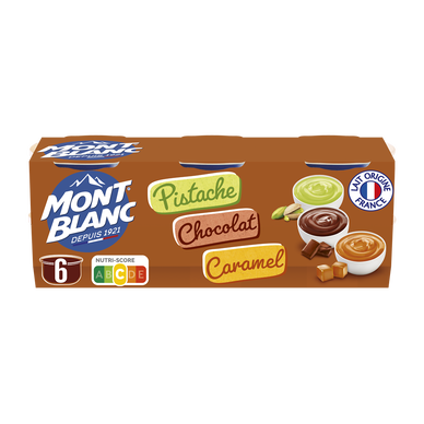 Crème dessert Coupelles Caramel, Chocolat, Pistache RÉCRÉ O'LÉ 6x125g
