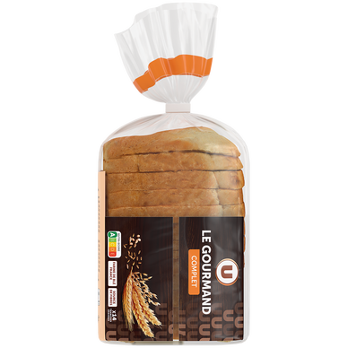 Pain de mie gourmand complet  tranches épaisses 500g