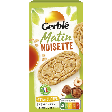 Biscuits matin noisette GERBLE, paquet 200g