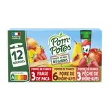 Dessert fruitier Gourdes Fruits de nos Régions Multivariétés POM'POTES, 12x90g