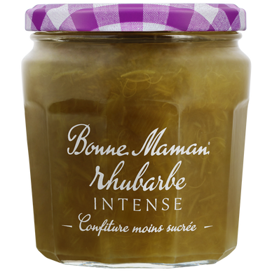 Confiture rhubarbe intense BONNE MAMAN, pot de 335g