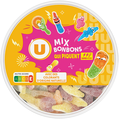 Bonbons Assortiment gélifiés aromatisés qui piquent bac de 600g
