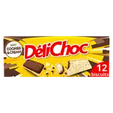 Biscuits cookies et cream DELICHOC, sachet de 150g