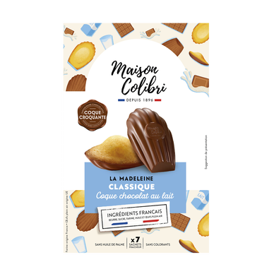 Madeleines classique coque chocolat lait COLIBRI 182g