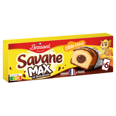 SAVANE max coeur choco Brossard, x6, 180g