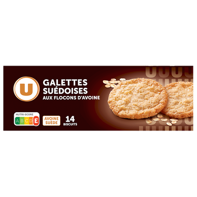 Biscuits Galettes suédoises aux flocons d'avoine nature 14 Biscuits Galettes - 100g