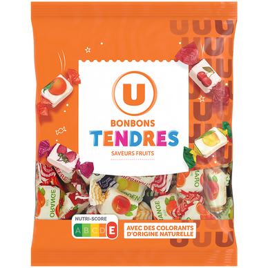 Bonbons tendres fruits U sachet 340g