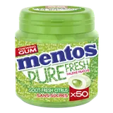 Chewing-gum Pure Fresh Citrus s/sucres MENTOS, 50 dragées 100g