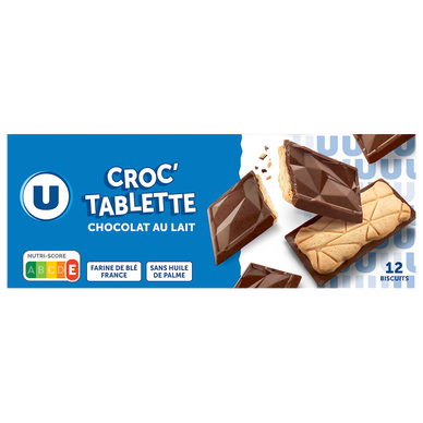 Biscuits nappés chocolat au lait U paquet de 150g