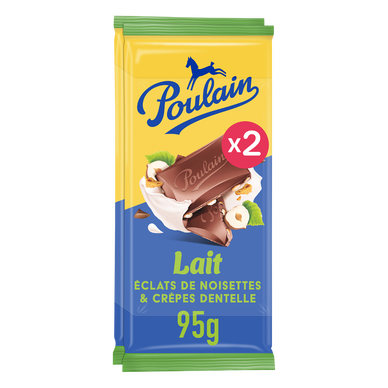 Chocolat au lait éclats de noisettes POULAIN - 2x95g
