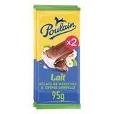 Chocolat au lait éclats de noisettes POULAIN - 2x95g