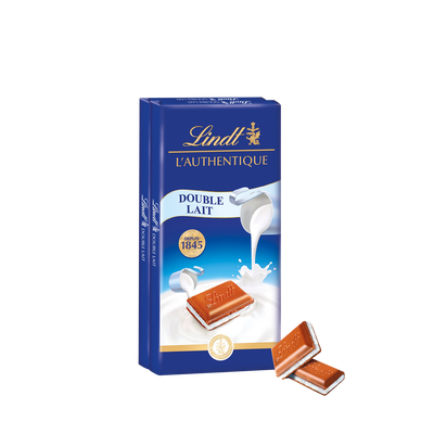 Chocolat recette originale double lait LINDT, tablette 2x100g