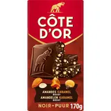 Tablette de chocolat noir bloc amandes caramel biscuit COTE D'OR - 170g