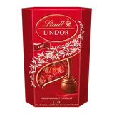 Boule de chocolat au lait fourré fondant Lindor LINDT, cornet de 200g