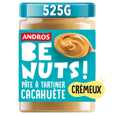 Pâte à tartiner be nuts! cacahuète crémeux ANDROS, pot 325g