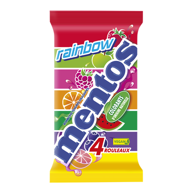 Bonbons MENTOS Rainbow, pack de 4 rouleaux, 150g