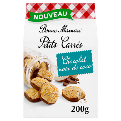 Biscuits Petits Carrés chocolat coco - BONNE MAMAN - x16 - 200g