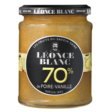 Confiture poire vanille 70% LEONCE BLANC 320g