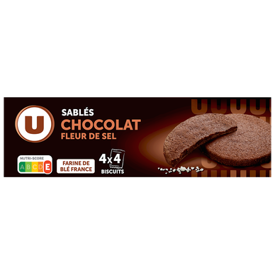 Sablés chocolat fleur de sel U,  étui 120g