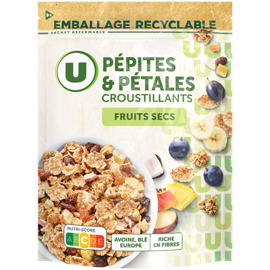Céréales Pépites et pétales aux fruits secs  sachet de 400g