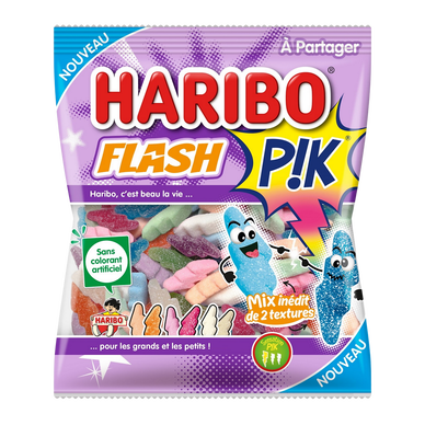 Confiserie gélifiée acidifiée flash pik HARIBO, sachet 180g