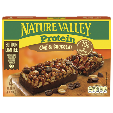 Barres céréales protéine café et chocolat NATURE VALLEY - 4x40g - 160g