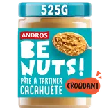 Pâte à tartiner be nuts! cacahuète croquant ANDROS, pot 525g