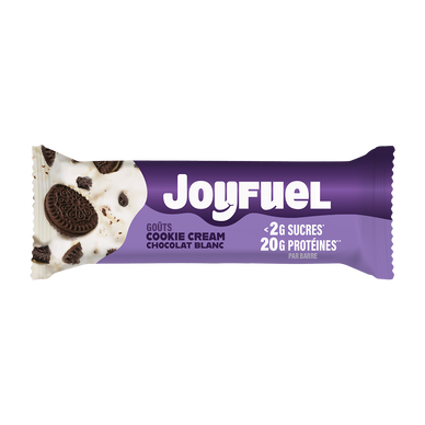 Barre protéinée chocolat blanc et cookie cream JOYFUEL, 55g