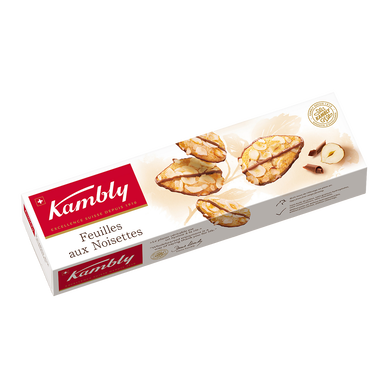 Biscuits fins croustillants aux noisettes et au chocolat au lait Suisse KAMBLY, 90g