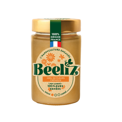 Miel de fleurs de France crémeux BEELIZ, pot verre 250g