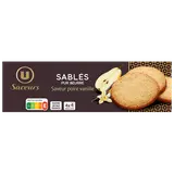 Sablés pur beurre saveur poire vanille U SAVEURS,  étui 120g