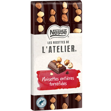 Chocolat noir noisettes torréfiées NESTLE L'ATELIER - Tablette 170g