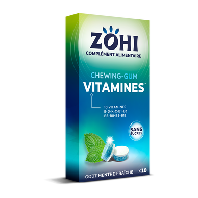 ZOHI complément alimentaire chewing gum vitalité goût menthe fraîche,étui 20g