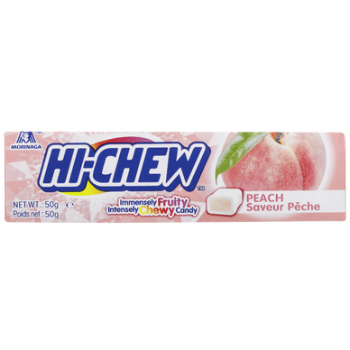 Bonbons à mâcher saveur pêche, HI-CHEW, boîte présentoir x15 étuis, 50g